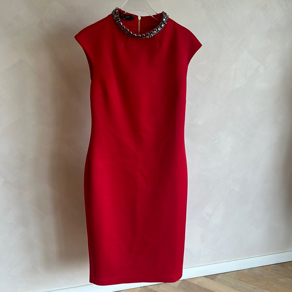 Ted Baker Embellished Red Midi Dress